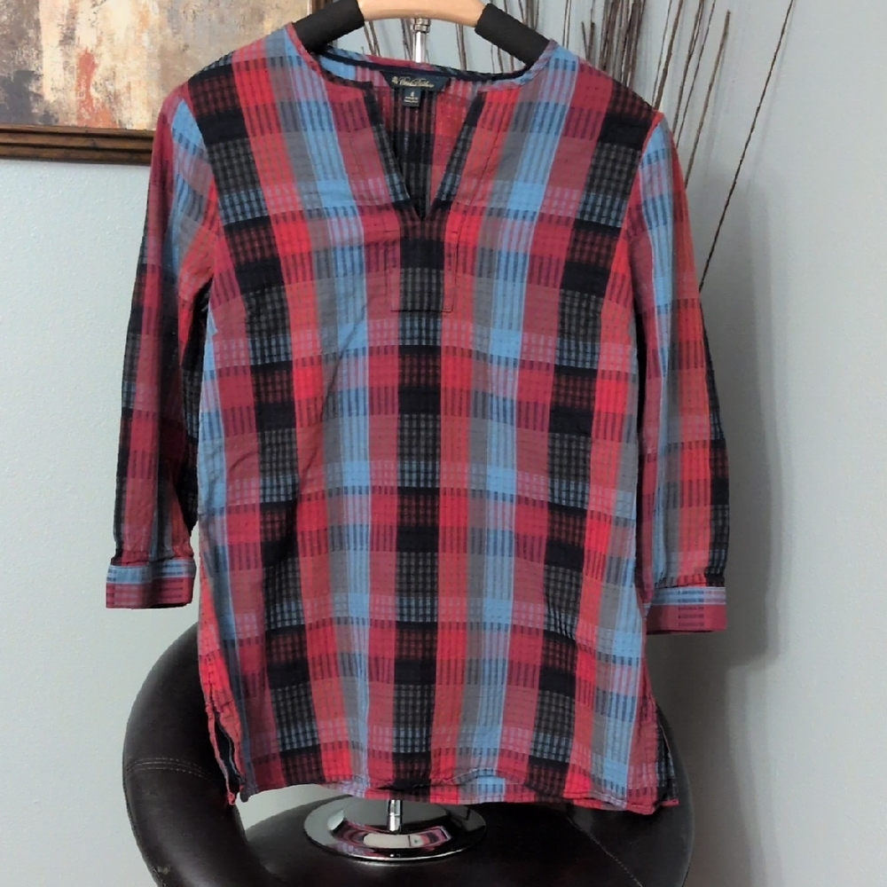 Brooks Brothers Red and Blue Plaid Button Down Shirt